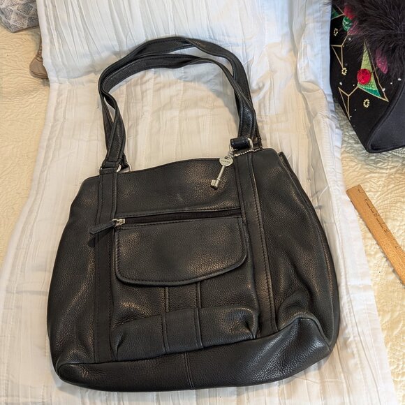 FOSSIL Leather Shoulder bag comes with original Key with Attach Outside Wallet - Picture 4 of 12